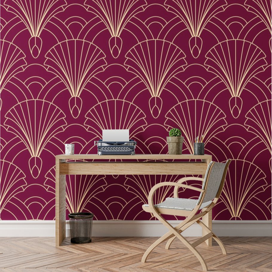 Papier Peint Art Deco Rouge