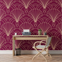 Thumbnail for Papier Peint Art Deco Rouge