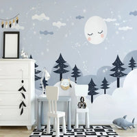Thumbnail for Papier Peint Bébé Classique <br/> Forêt Lune et Etoiles