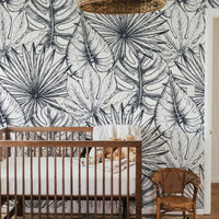 Thumbnail for Papier Peint Noir et Blanc <br/> Grande Feuille Boho