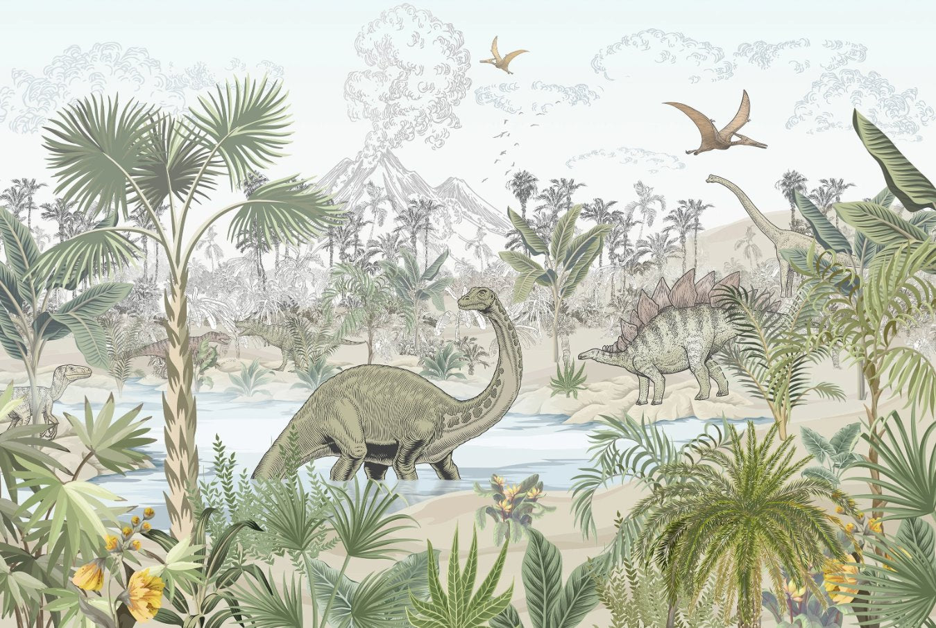 Papier Peint Dinosaure <br/> Aventure et Découverte