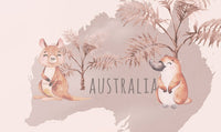 Thumbnail for Papier Peint Carte du Monde <br/> Rose Animaux Joyeux