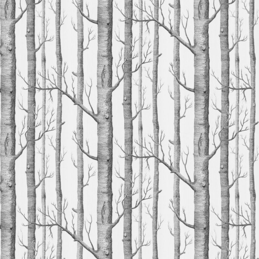 Papier Peint Bébé Classique <br/> Tronc Arbre Noir et Blanc