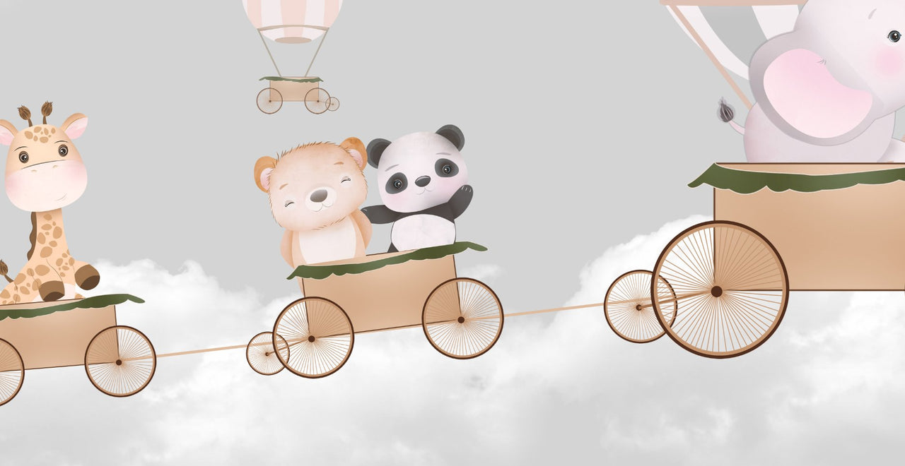 Papier Peint Classique Bébé <br/> Douceur Aérienne et Animaux