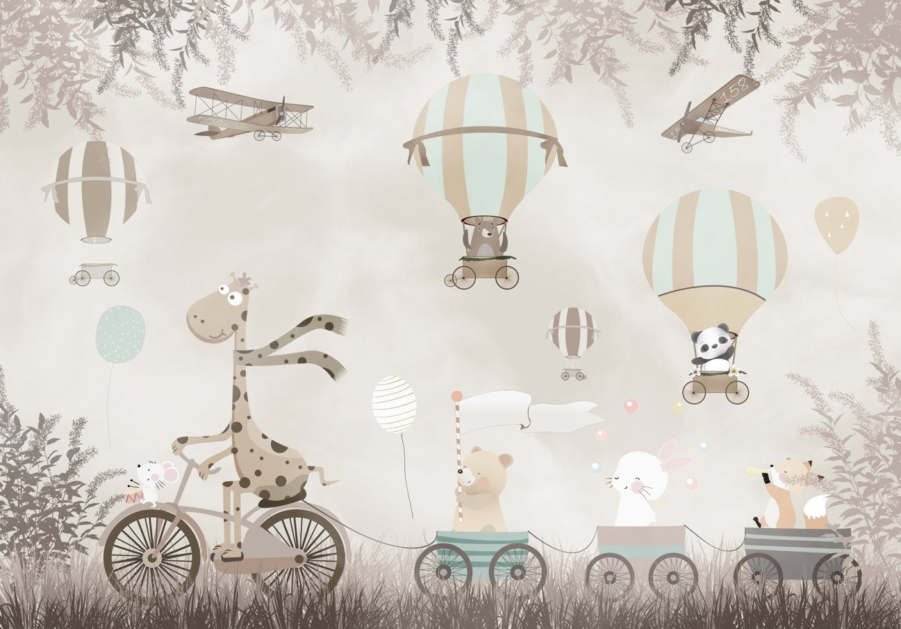 Papier Peint Animaux <br/> Paysage Beige Enfant