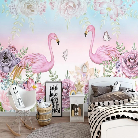 Papier Peint Flamant Rose Enfant | Le Petit Intissé