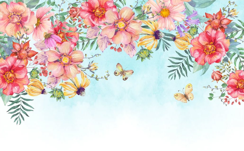 Papier Peint Fleur <br/> Multicolore