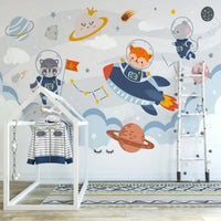 Thumbnail for Papier Peint Espace et Planète <br/> Renard et Astronautes