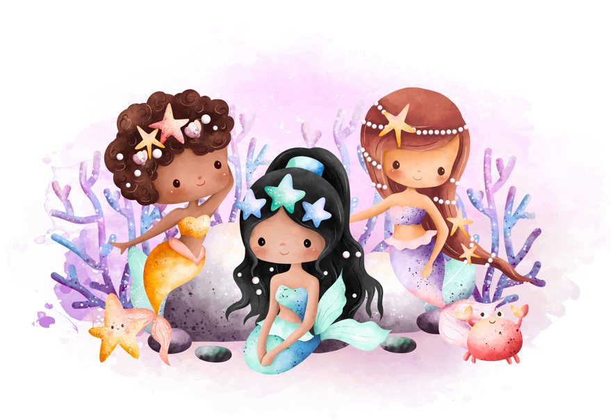 Papier Peint Princesse <br/> Mermaid Conte de fée