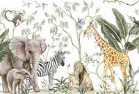 Thumbnail for Papier Peint Animaux <br/> Safari Girafe et Eléphant