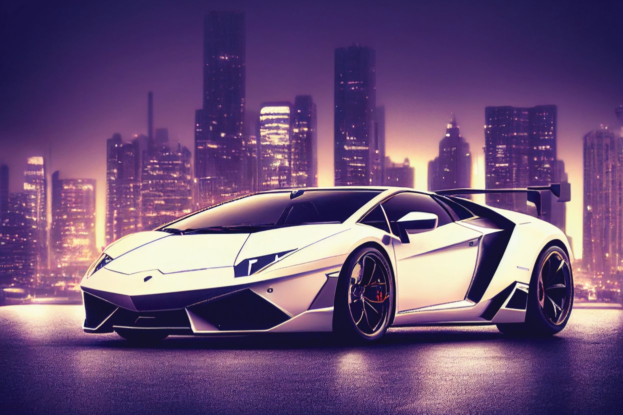 Papier Peint Voiture <br/> Lamborghini Blanche