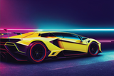 Papier Peint Voiture <br/> Lamborghini Jaune