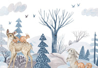Thumbnail for Papier Peint Animaux <br/> Biche Forêt d'Hiver