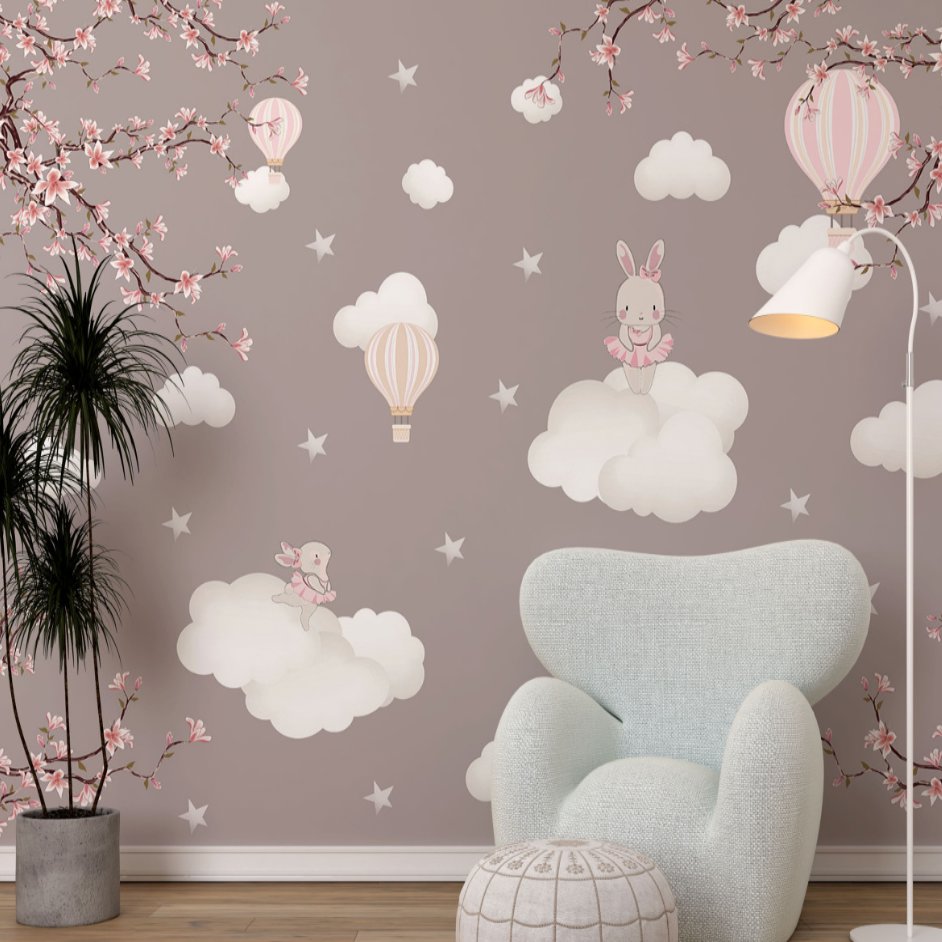 Papier Peint Fille Classique <br/> Hello Bunny