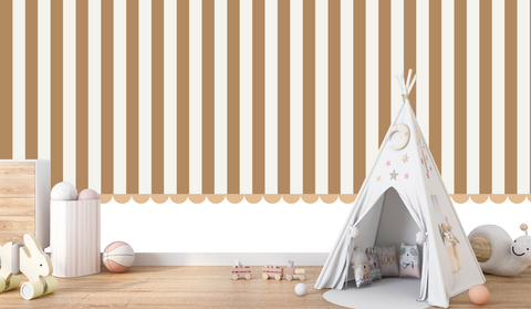 Papier Peint Rayure Caramel | Le Petit Intissé