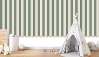 Thumbnail for Papier Peint Rayure Vert Olive | Le Petit Intissé