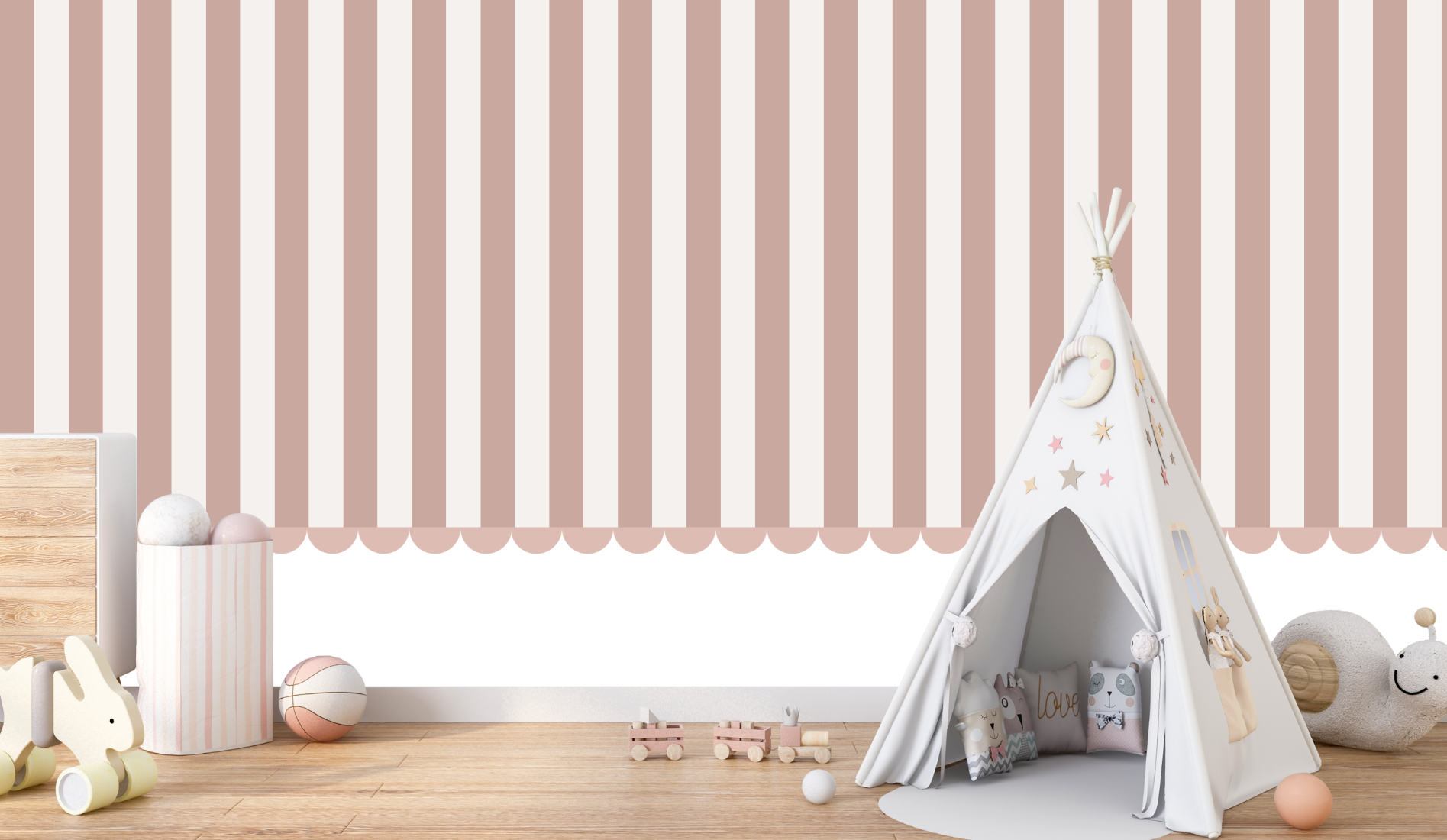 Papier Peint Rayé Rose | Le Petit Intissé