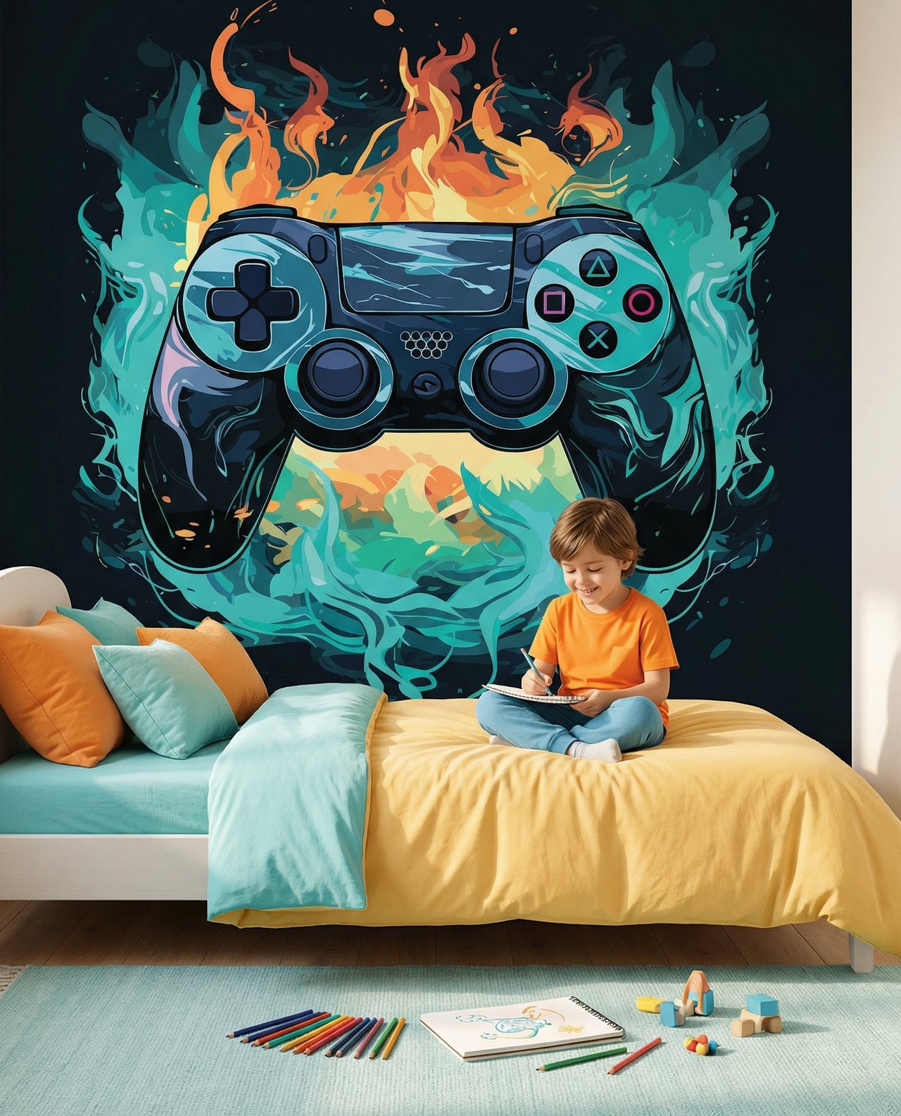 Papier Peint Gamer  <br/> Panoramique Jeux Vidéo Explosion
