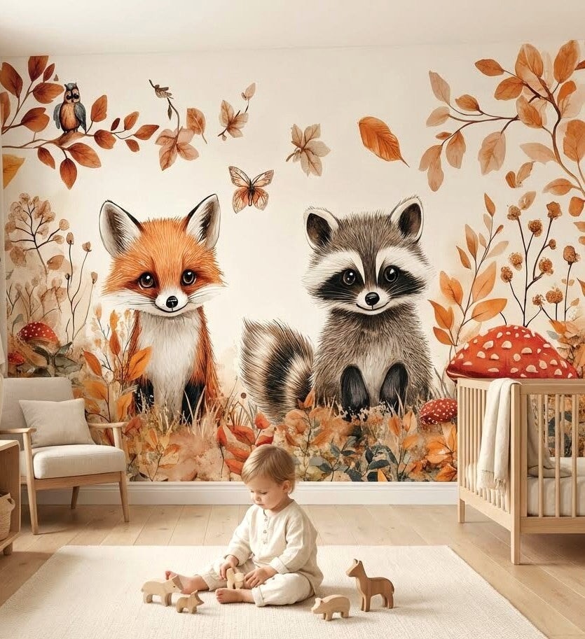 Papier Peint Enfant Renard | Le Petit Intissé