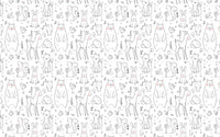 Thumbnail for Papier Peint Animaux <br/> Fond Blanc Motif Noir