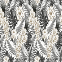 Thumbnail for Papier Peint Tropical <br/> Noir et Blanc Audacieux