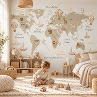Thumbnail for Carte du Monde Animaux Français | Le Petit Intissé