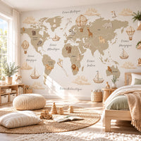 Thumbnail for Carte du Monde Animaux Français | Le Petit Intissé