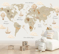 Thumbnail for Carte du Monde Animaux Français | Le Petit Intissé