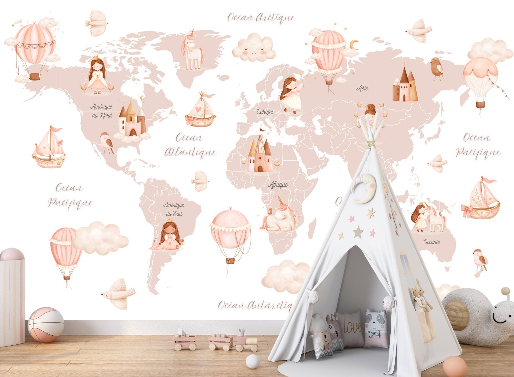Carte du Monde Princesse | Le Petit Intissé