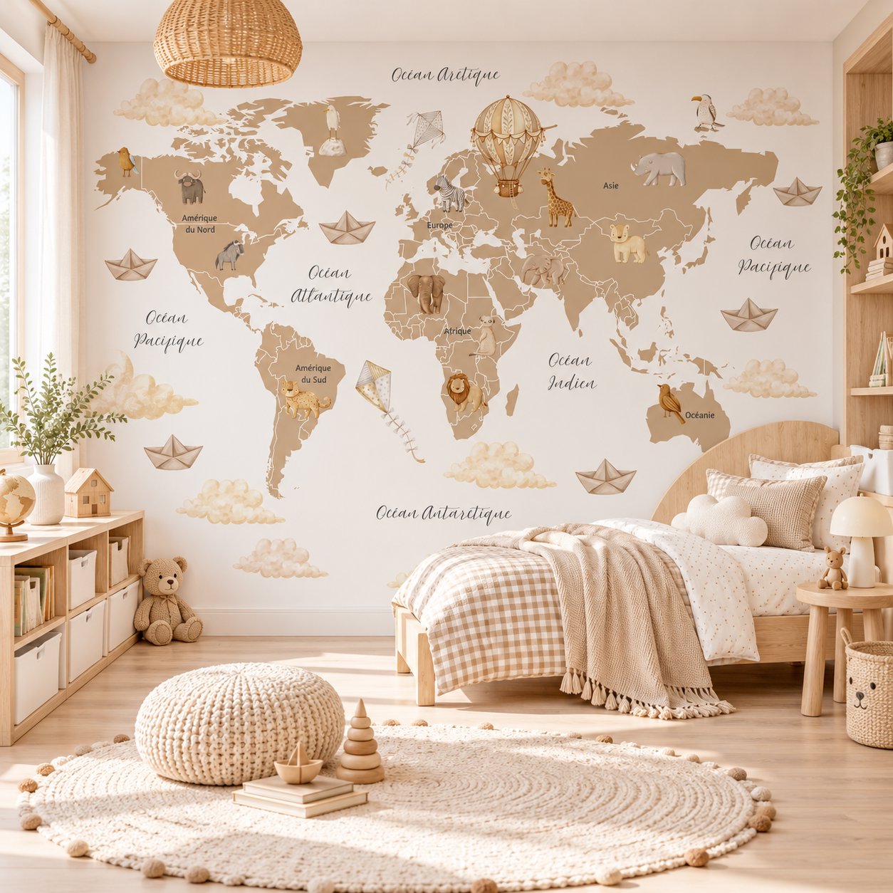 Chambre Enfant Carte du Monde | Le Petit Intissé