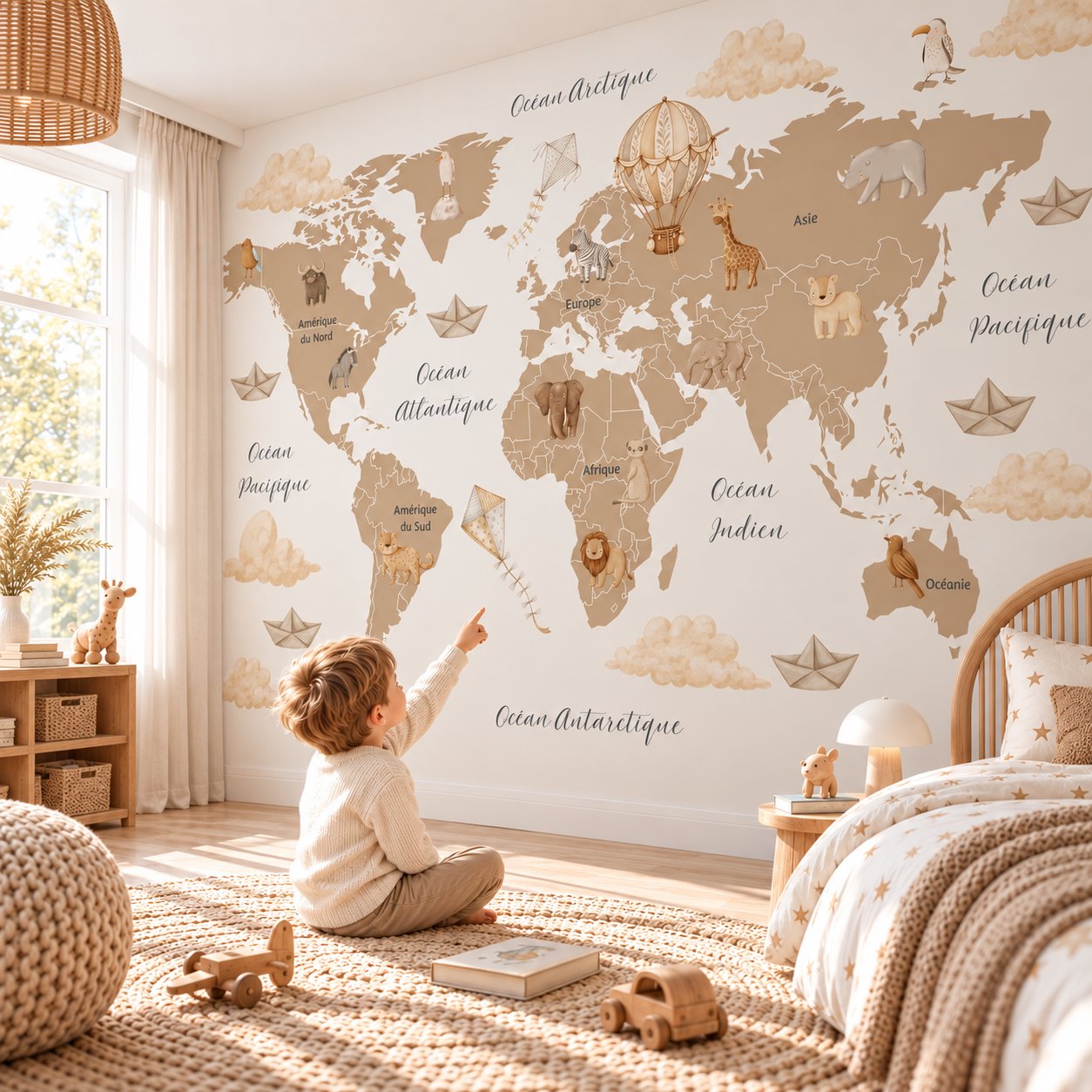 Chambre Enfant Carte du Monde | Le Petit Intissé