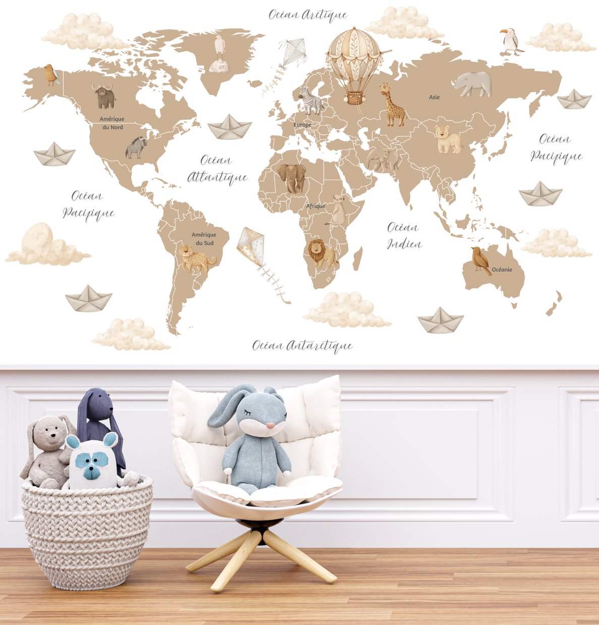 Chambre Enfant Carte du Monde | Le Petit Intissé