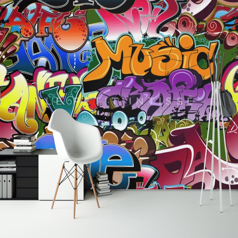 Papier Peint Graffiti <br/> Tag Panoramique Musique