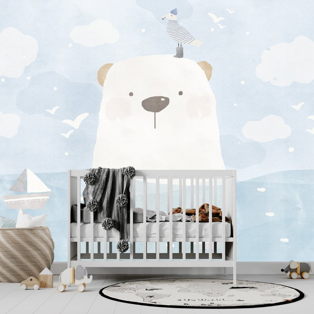 Papier Peint Marin <br/> Ours Polaire Mignon