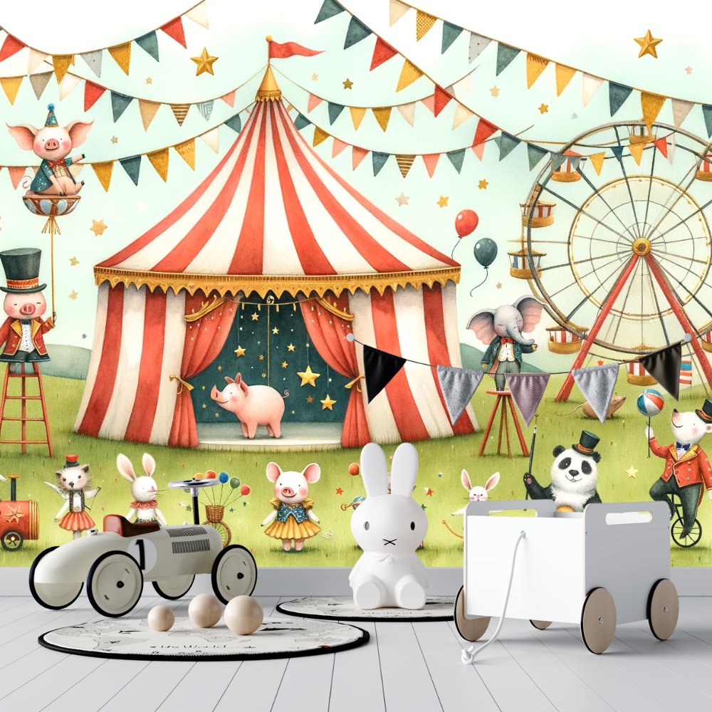 Papier Peint Classique Bébé <br/> Cirque Coloré et Joyeux