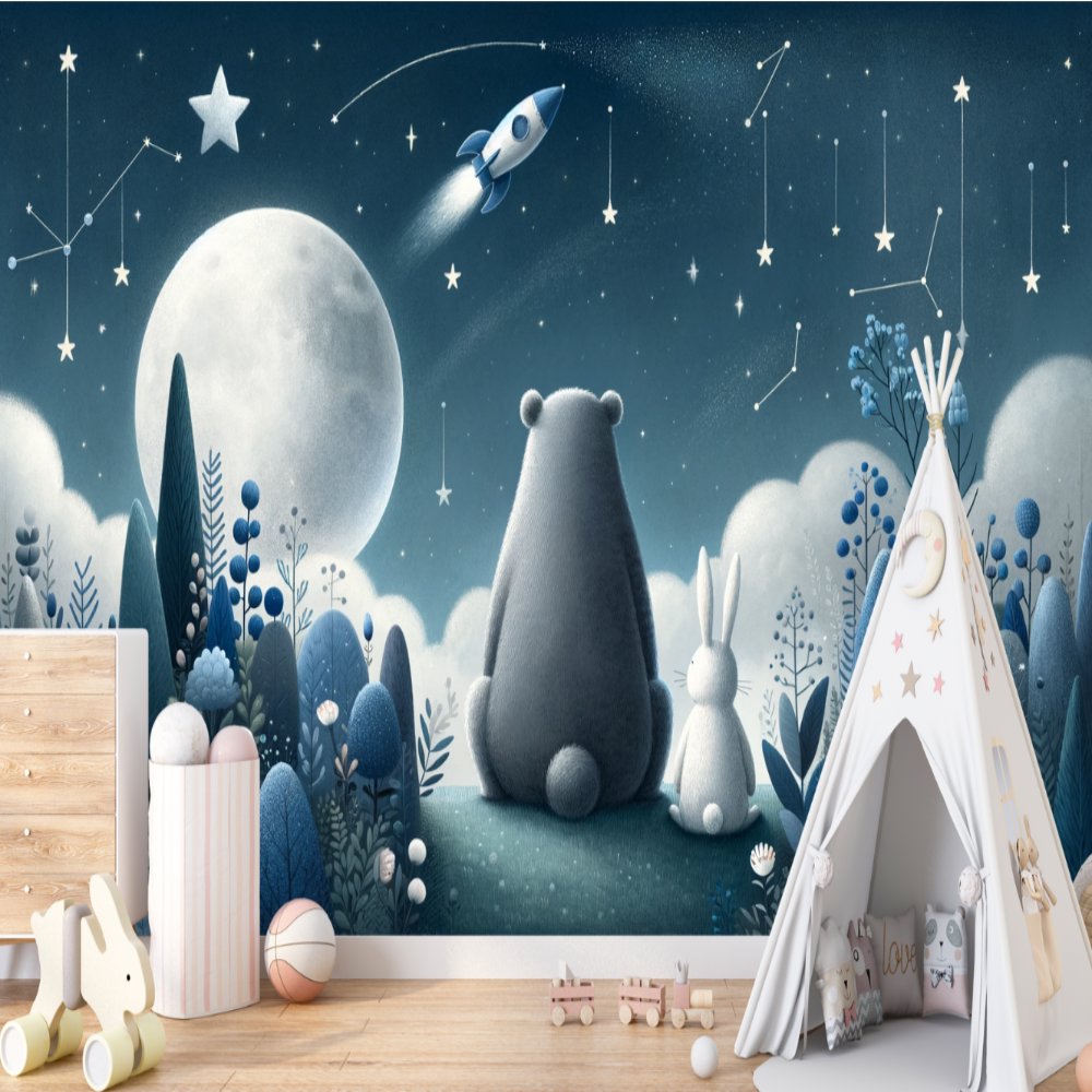 Papier Peint Animaux <br/> Duo Copain et Etoile du soir