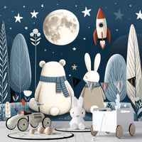 Thumbnail for Papier Peint Espace <br/> Panoramique Ours et Lapin