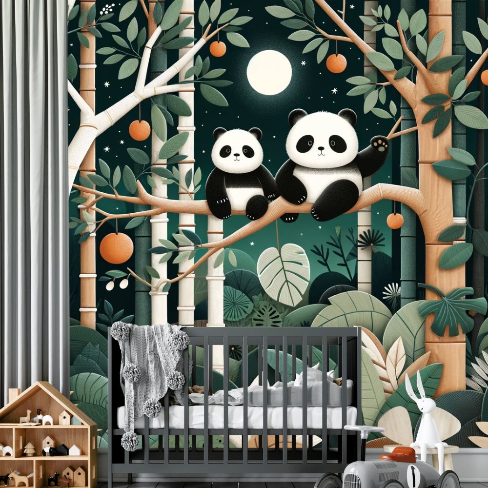 Papier Peint Animaux <br/> Panda Forêt Joyeuse
