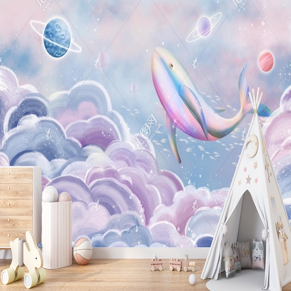 Papier Peint Marin <br/> Baleine Céleste