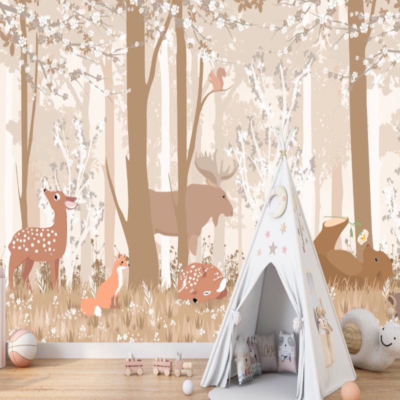 Papier Peint Animaux <br/> Forêt d'Automne