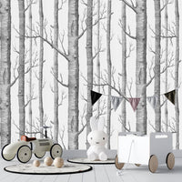 Thumbnail for Papier Peint Bébé Classique <br/> Tronc Arbre Noir et Blanc