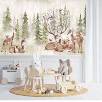 Thumbnail for Papier Peint Animaux <br/> Forêt Verte et Biche