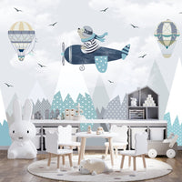 Thumbnail for Papier Peint Avion <br/> Ours Aviateur et Montagnes Enneigées