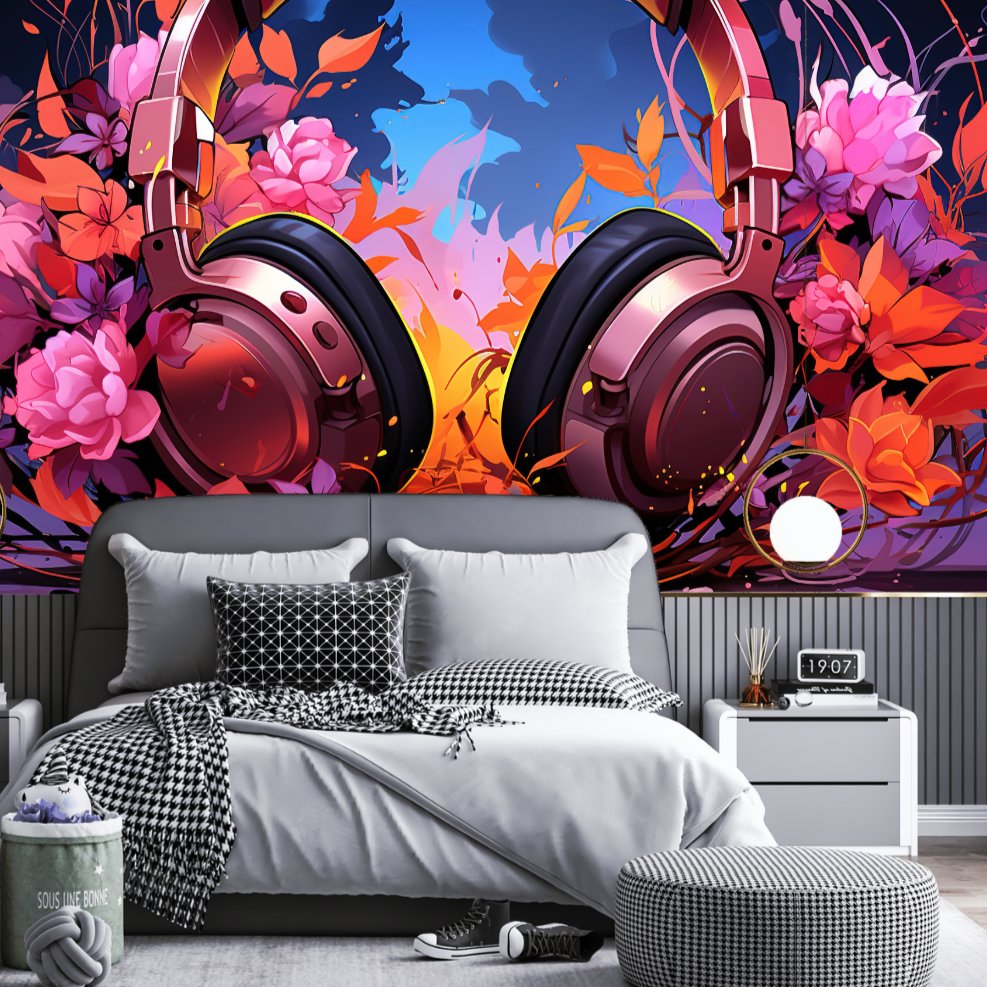Papier Peint Musique <br/> Décor Symphonie Florale