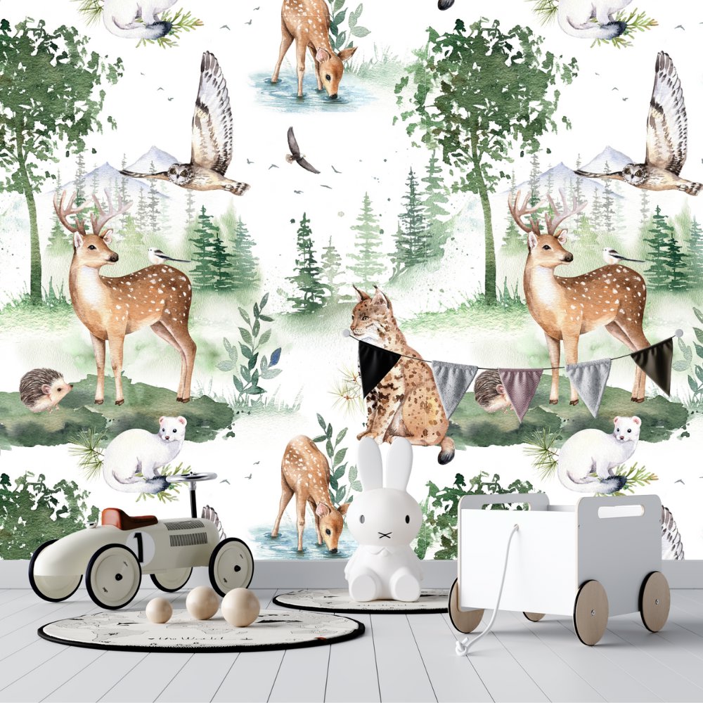 Papier Peint Animaux <br/> Forêt pour Enfant