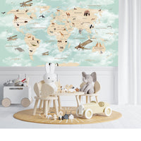 Thumbnail for Papier Peint Carte du Monde <br/> Pays en Français