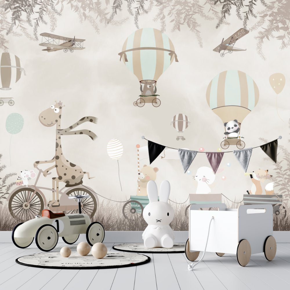 Papier Peint Animaux <br/> Paysage Beige Enfant