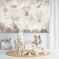 Thumbnail for Papier Peint Animaux <br/> Paysage Beige Enfant