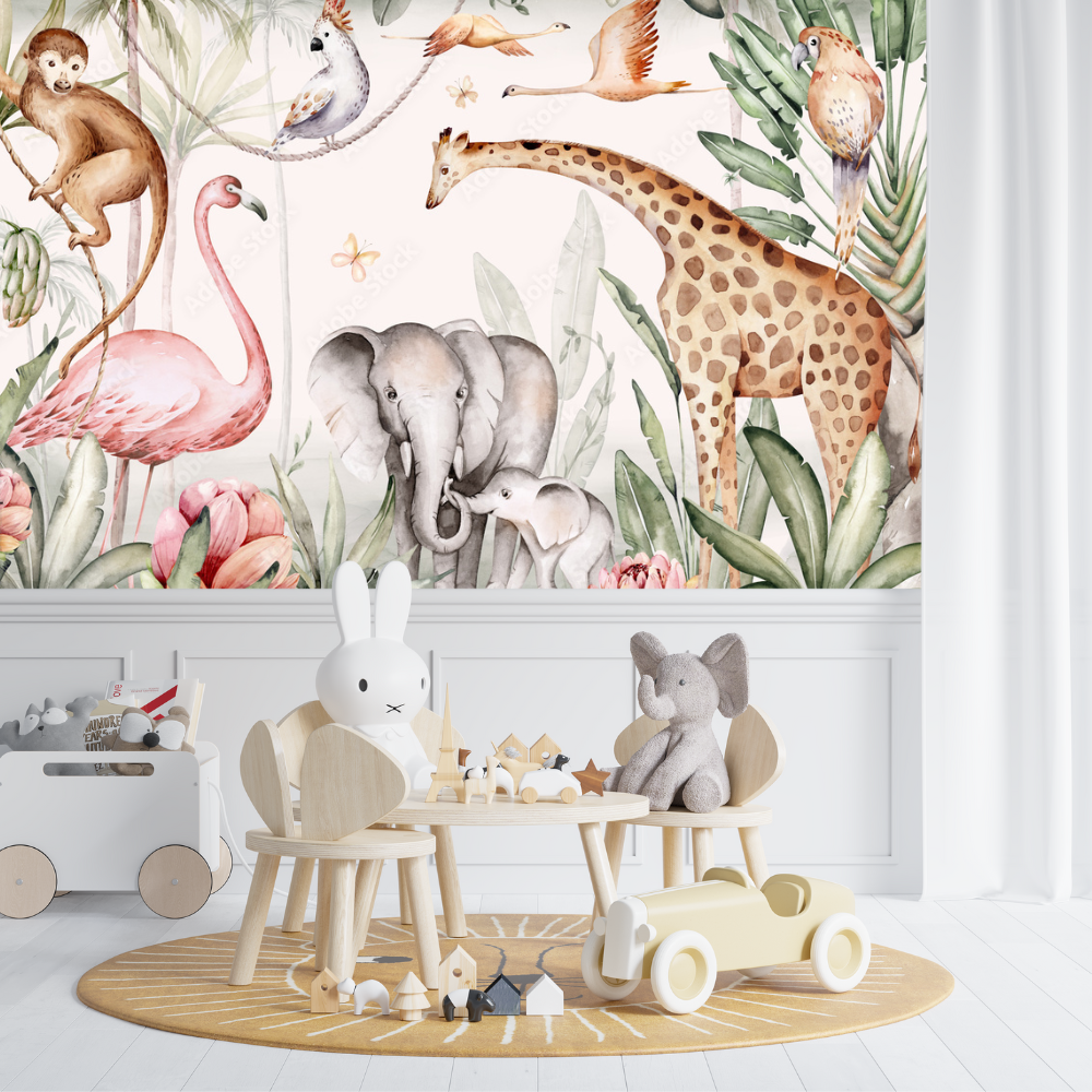 Papier Peint Enfant Girafe | Le Petit Intissé