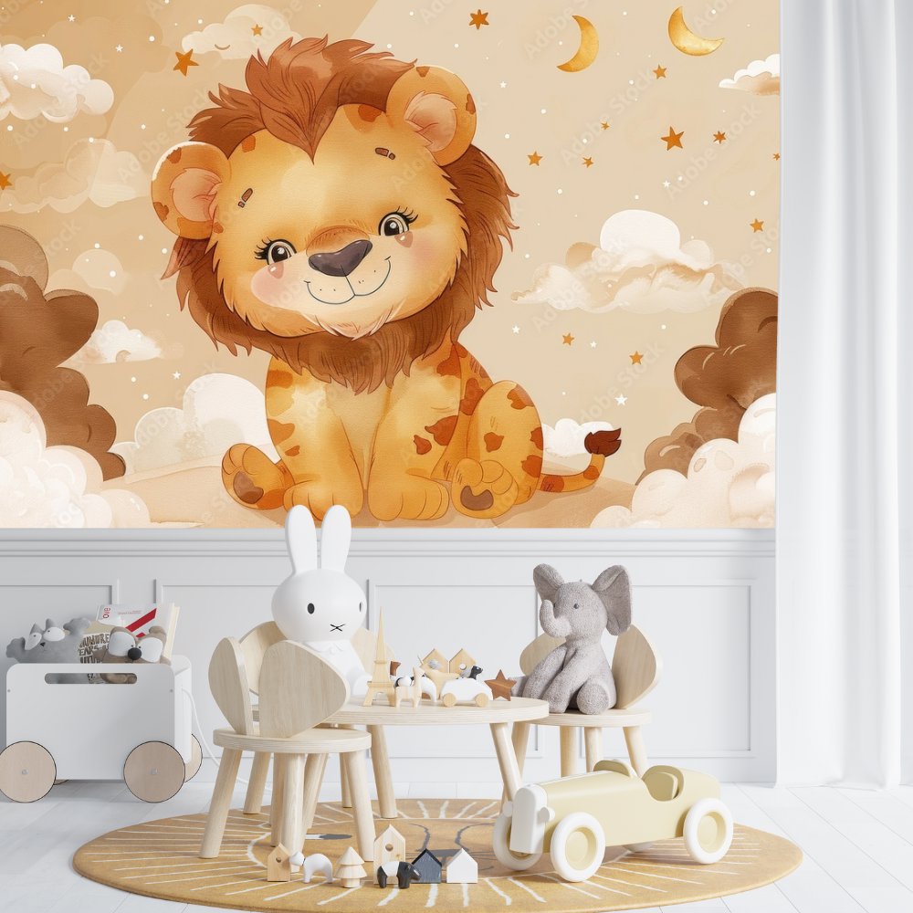 Papier Peint Animaux <br/> Lion et Nuage